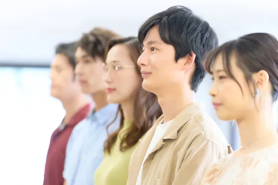 朝礼をしている様子